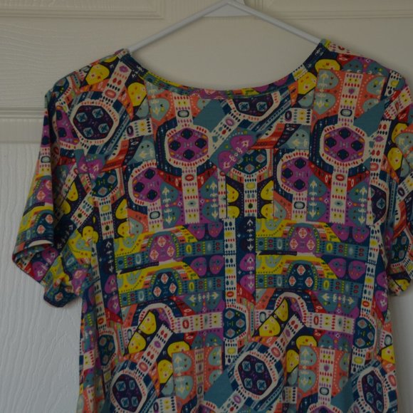 LuLaRoe Funky Pattern Carly Style Dress w Pocket - Picture 9 of 13